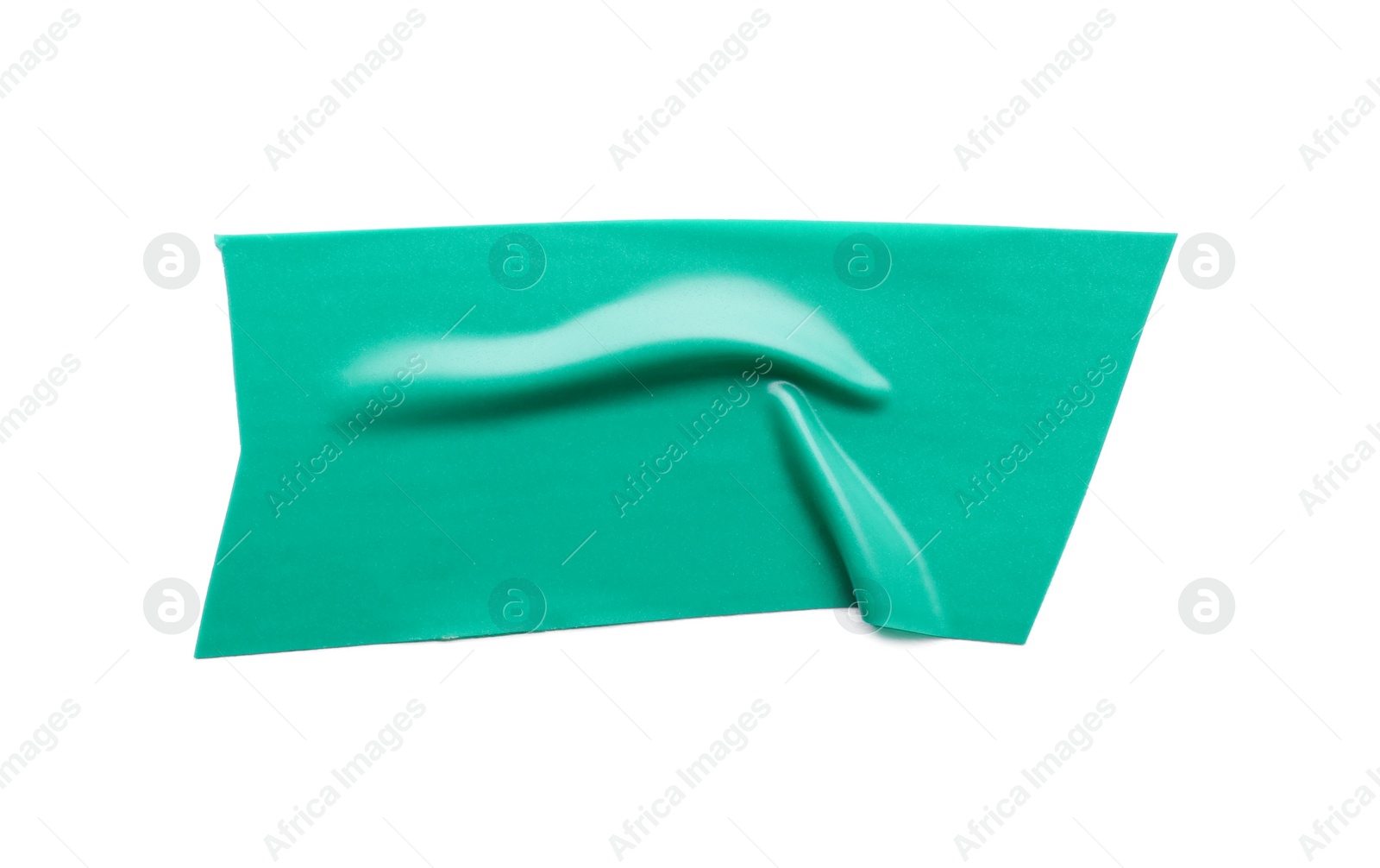 Photo of Piece of turquoise insulating tape isolated on white, top view