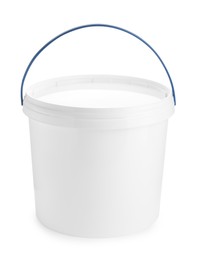 One blank plastic bucket isolated on white