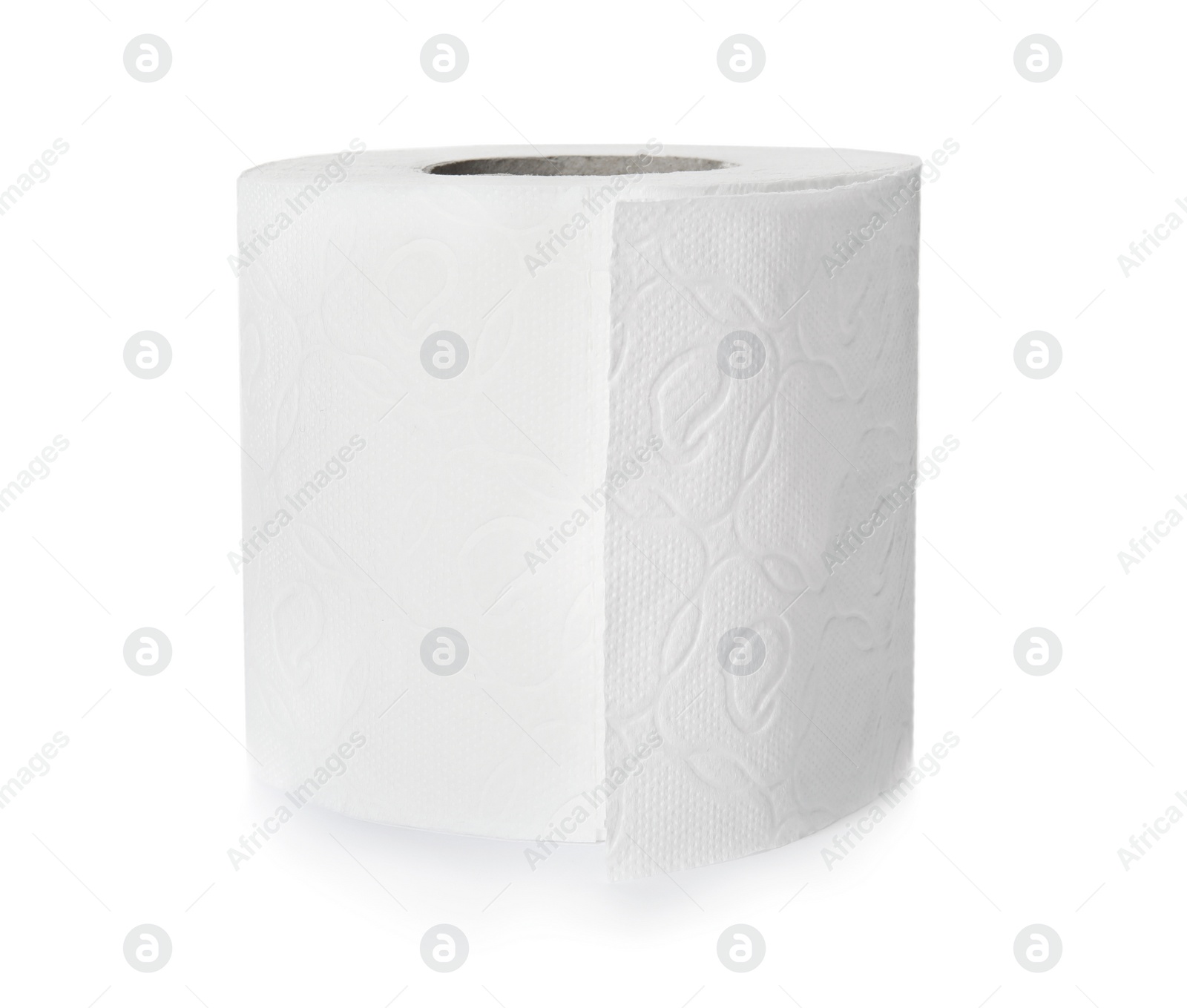 Photo of Roll of toilet paper on white background