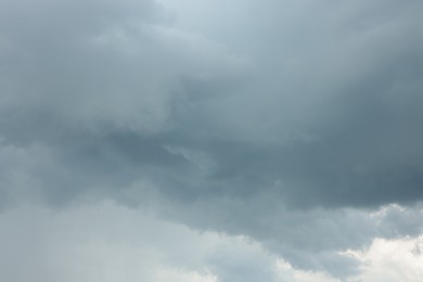 Sky with heavy rainy clouds. Stormy weather