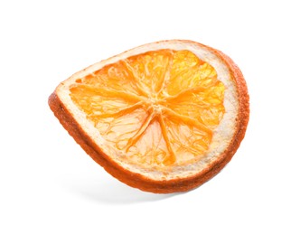 Photo of Delicious dry orange slice isolated on white
