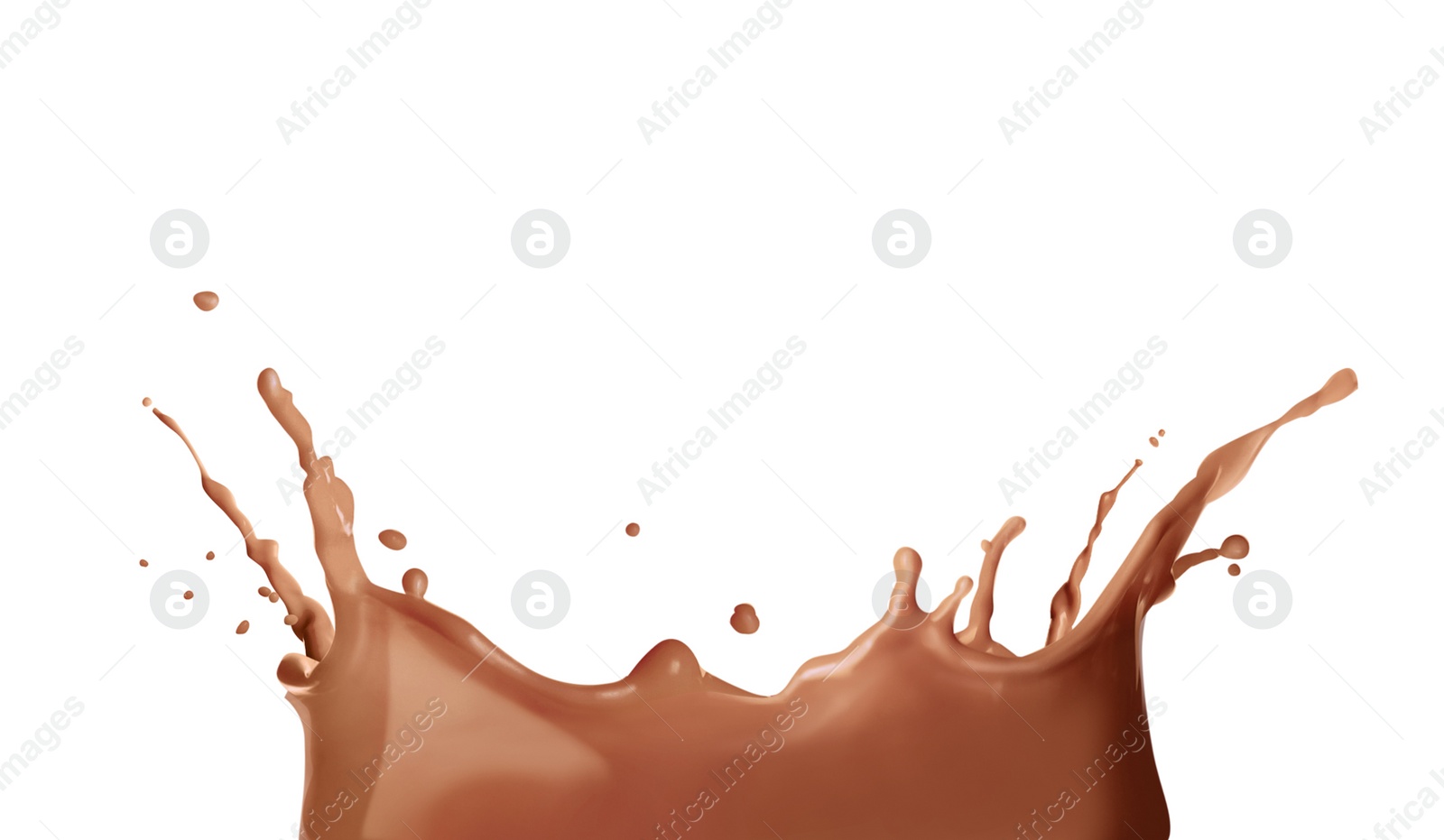 Image of Splash of delicious chocolate milk on white background