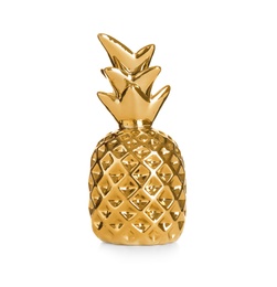 Photo of Gold decorative pineapple isolated on white