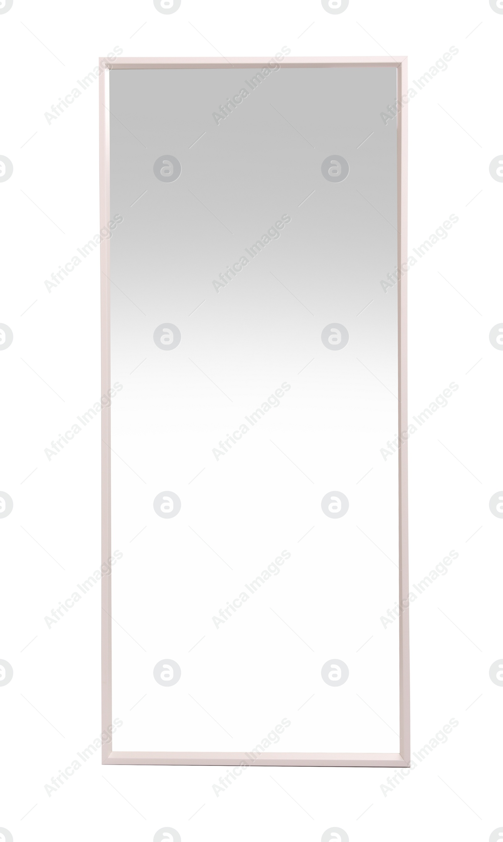 Photo of Beautiful large mirror isolated on white. Home decor