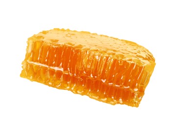 Photo of Natural honeycomb with tasty honey isolated on white