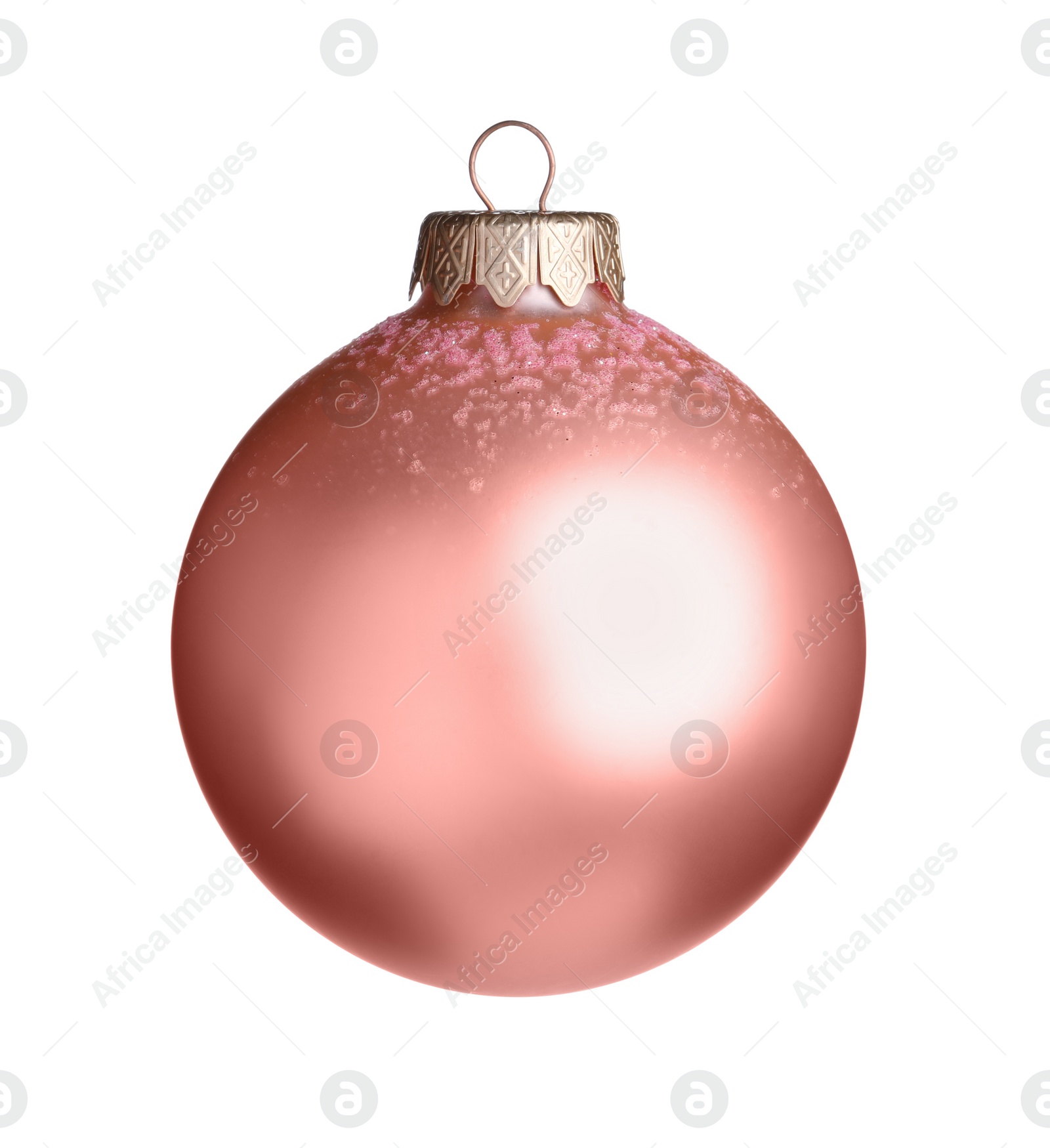Photo of Beautiful pink Christmas ball isolated on white