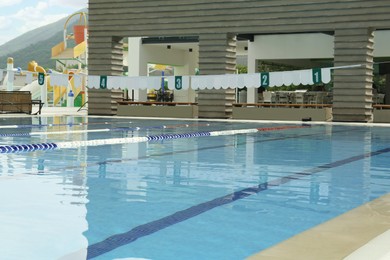 View on swimming pool at luxury resort