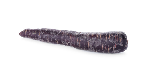 Photo of Fresh raw black carrot isolated on white