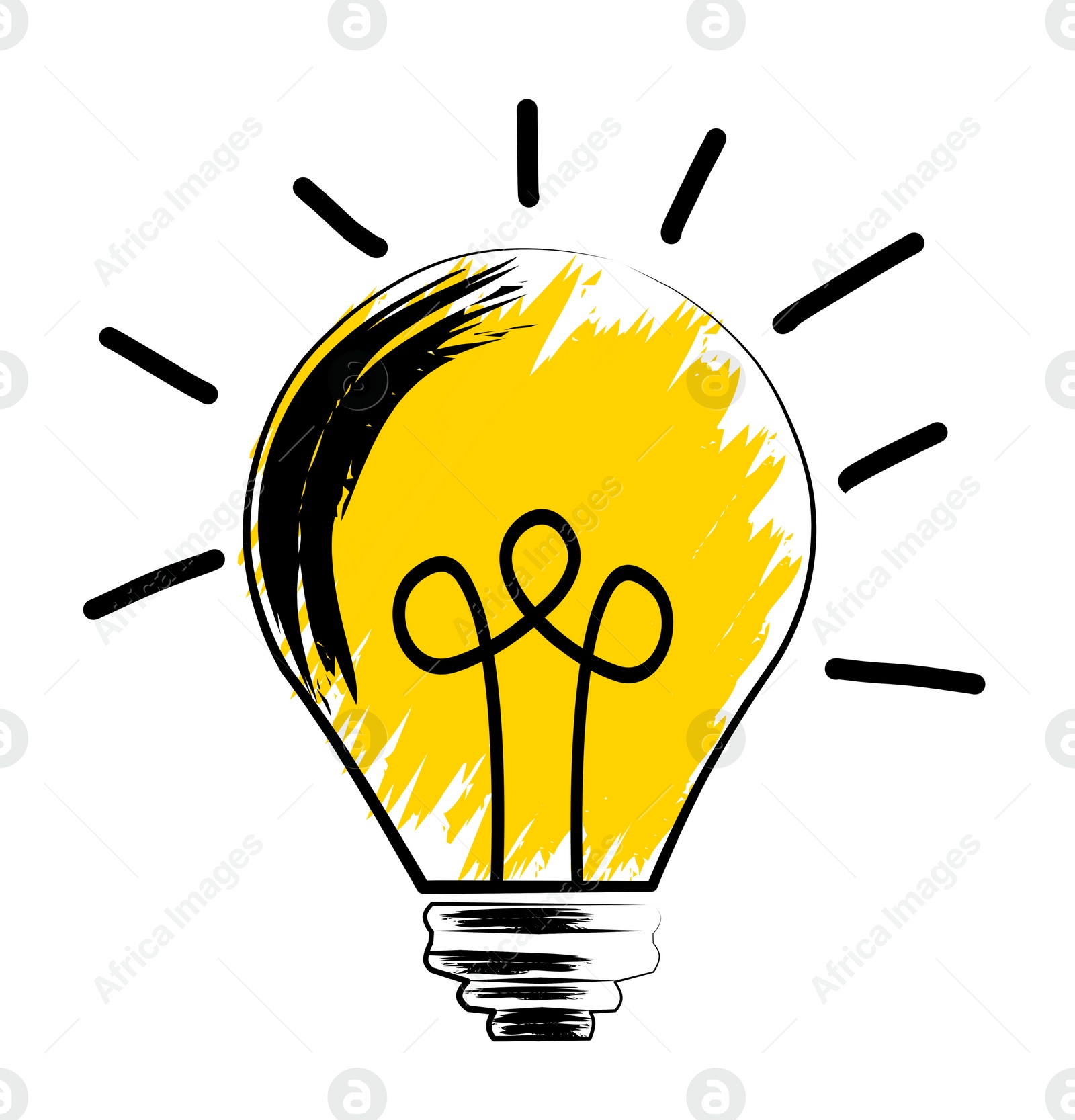 Illustration of Light bulb illustration on white background. Concept of creative idea and innovation