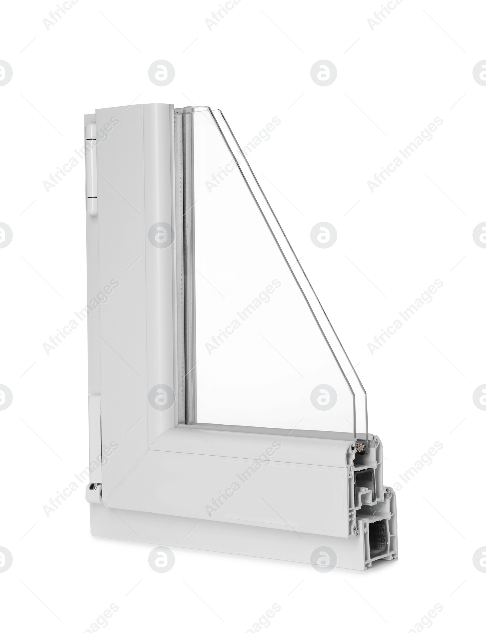 Photo of Sample of modern window profile on white background