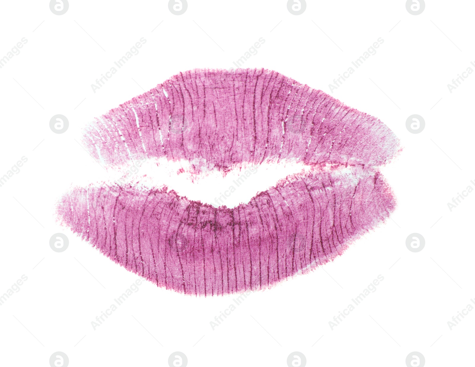 Photo of Color lipstick kiss mark on white background