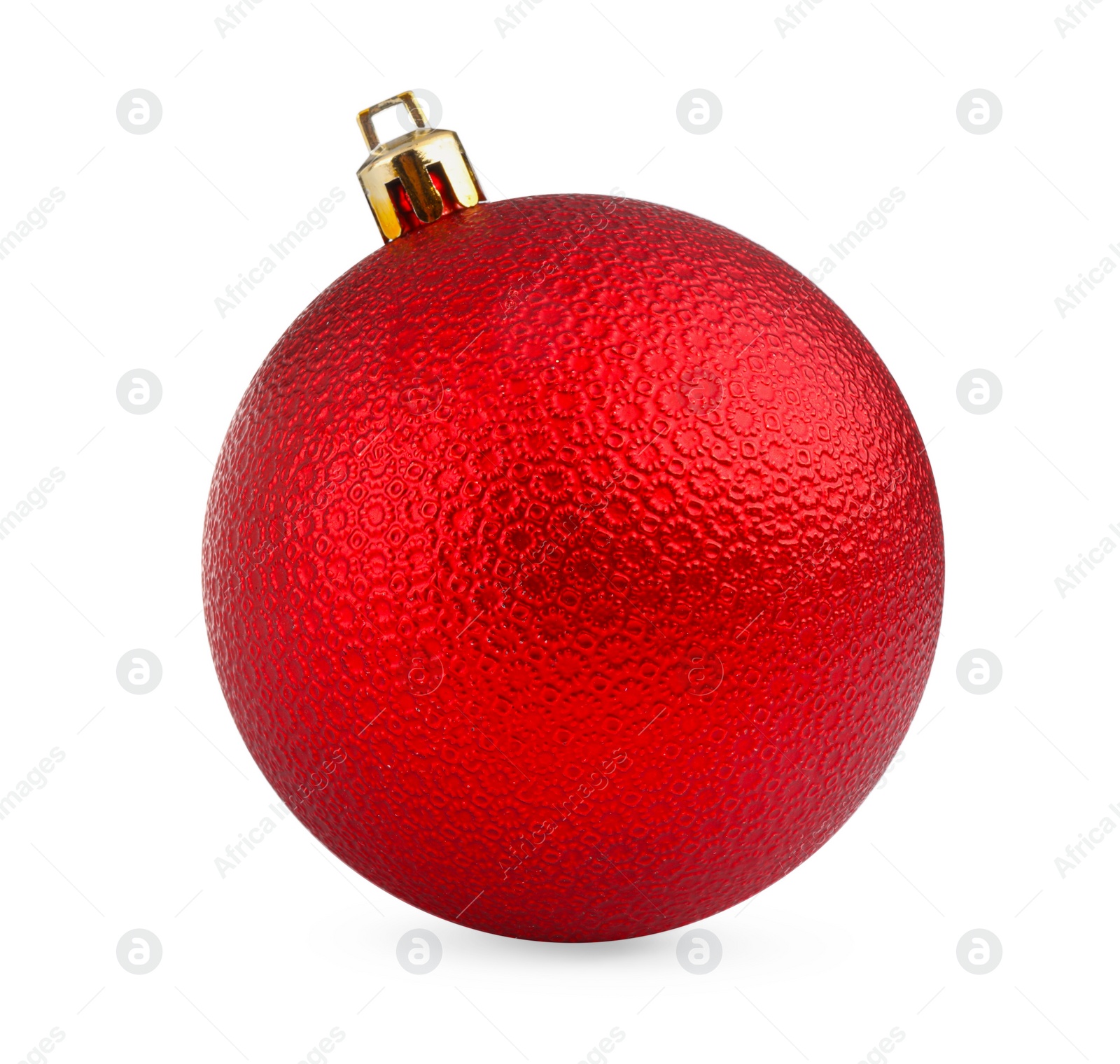 Photo of Beautiful red Christmas ball isolated on white