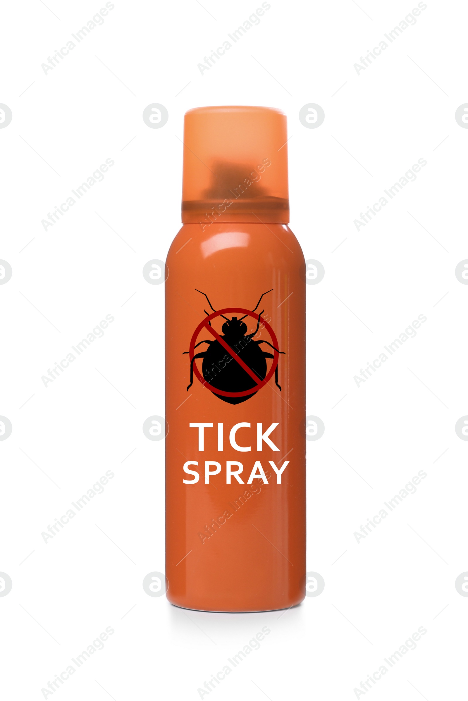 Image of Tick spray isolated on white. Insect repellent 