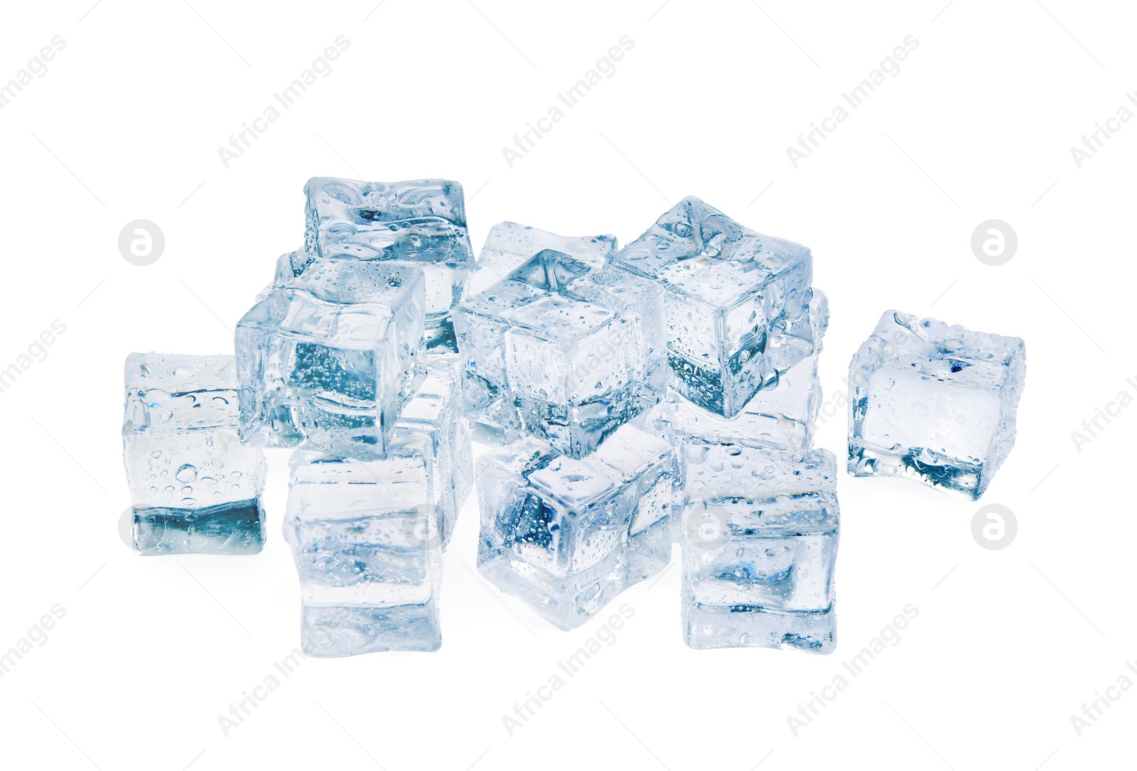 Photo of Crystal clear ice cubes isolated on white