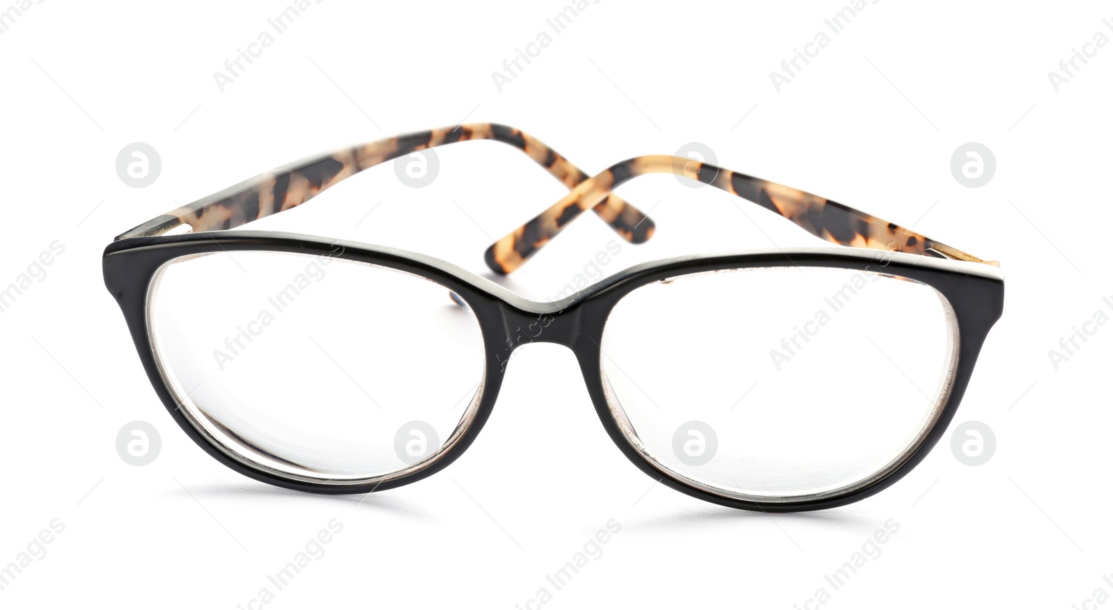 Glasses with corrective lenses on white background. Vision problem Photo of Glasses with corrective lenses on white background. Vision problem