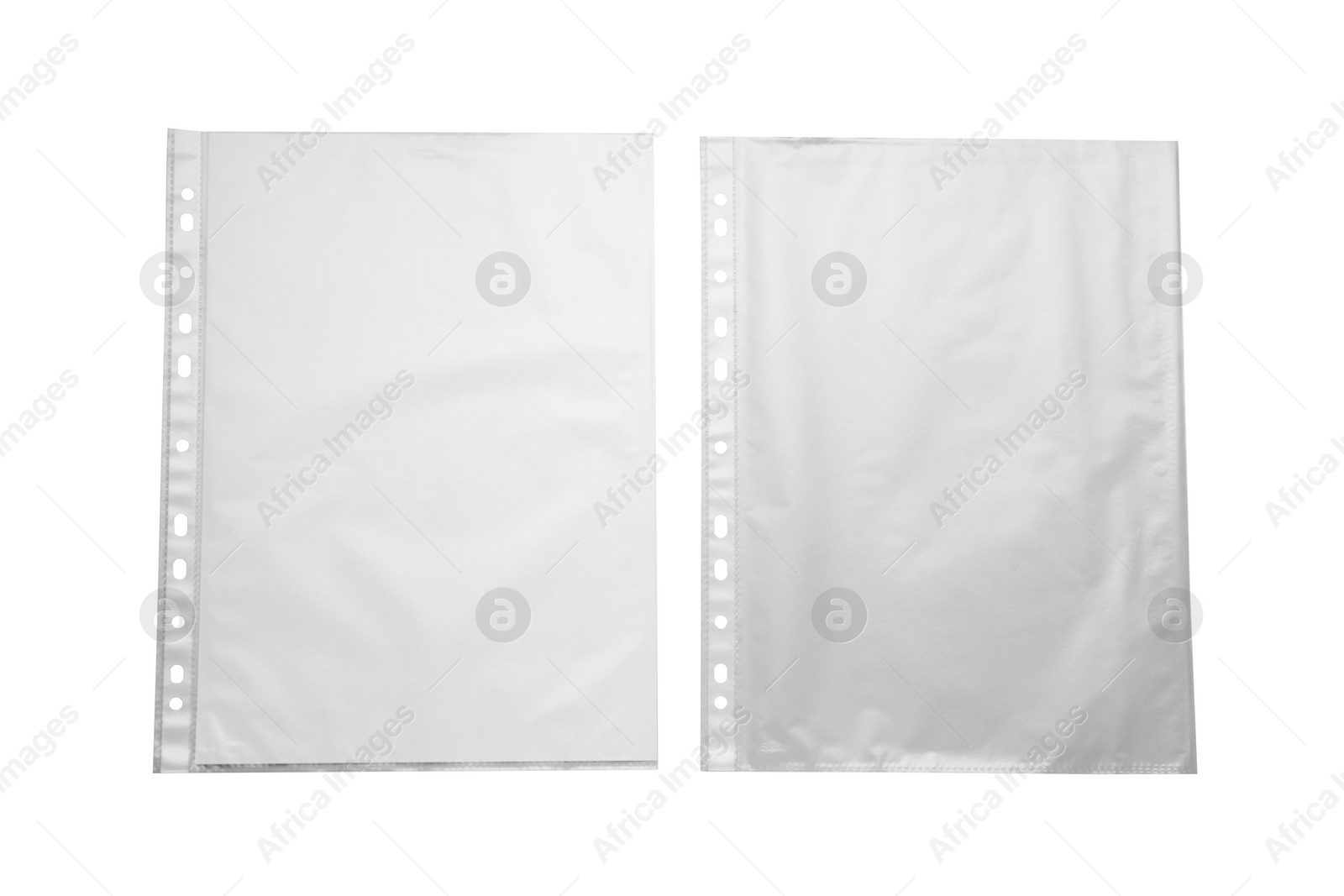 Photo of Punched pockets isolated on white, top view