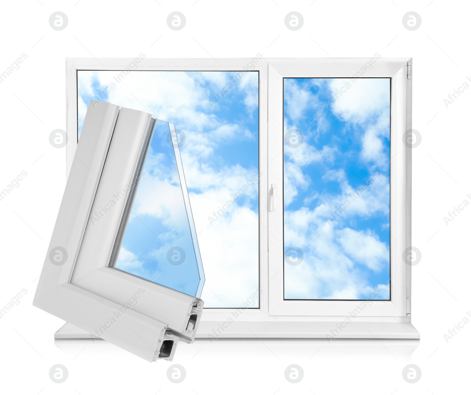 Image of Window and sample of profile on white background