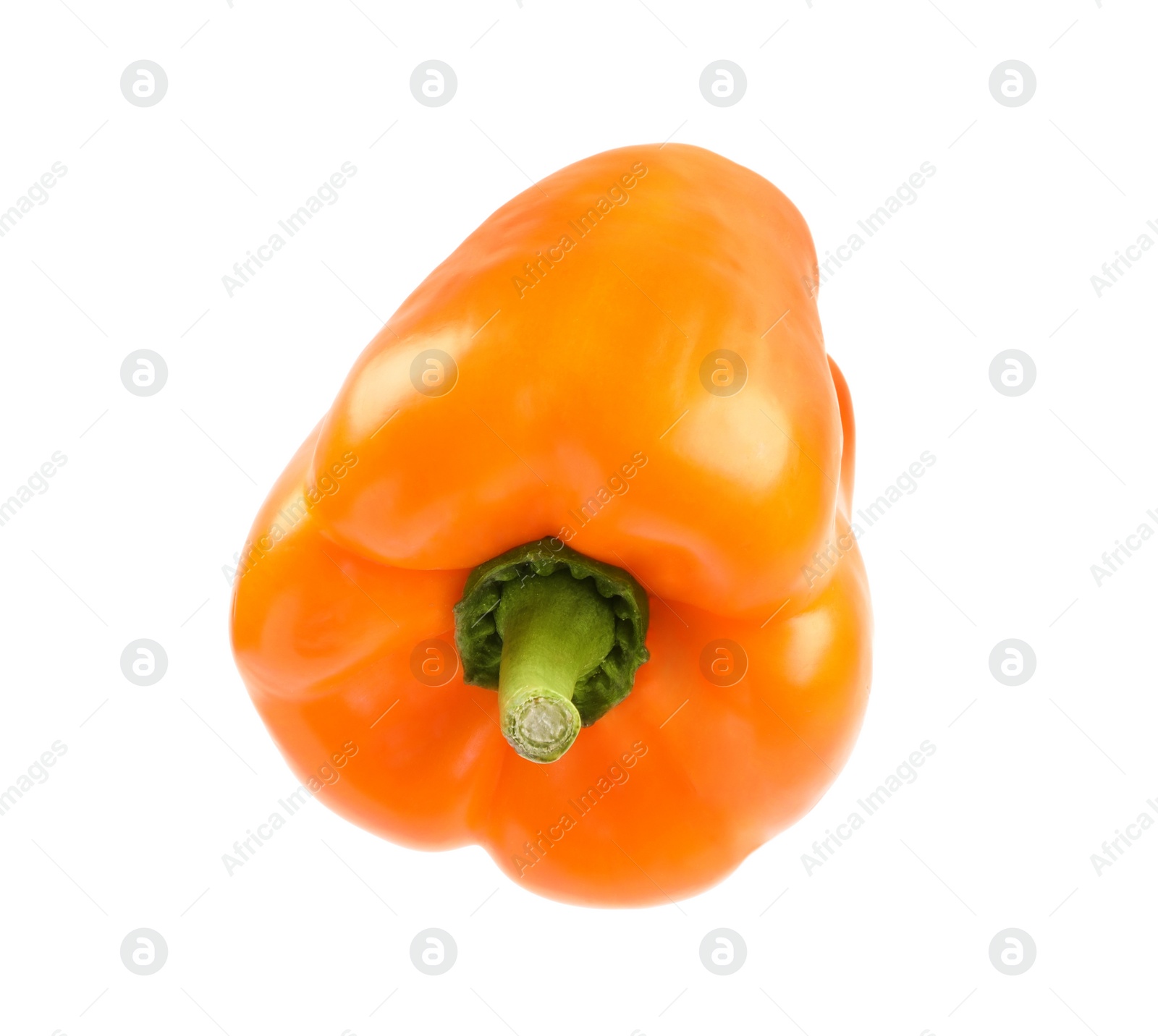 Photo of Ripe orange bell pepper isolated on white