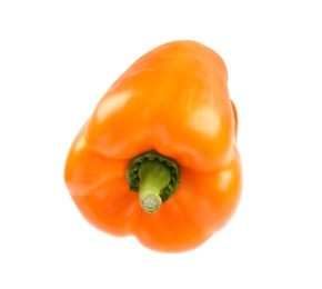 Ripe orange bell pepper isolated on white