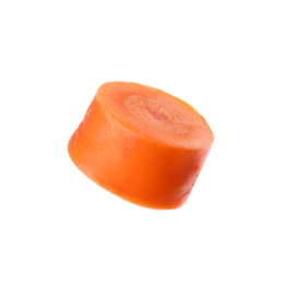 Photo of Piece of fresh ripe carrot isolated on white