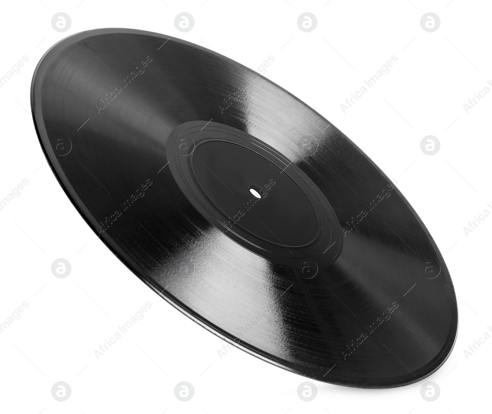 Photo of Black vintage vinyl record isolated on white