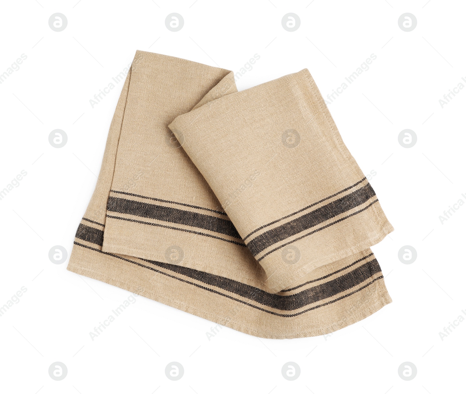 Photo of Fabric napkin on white background, top view