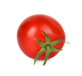 One ripe cherry tomato isolated on white