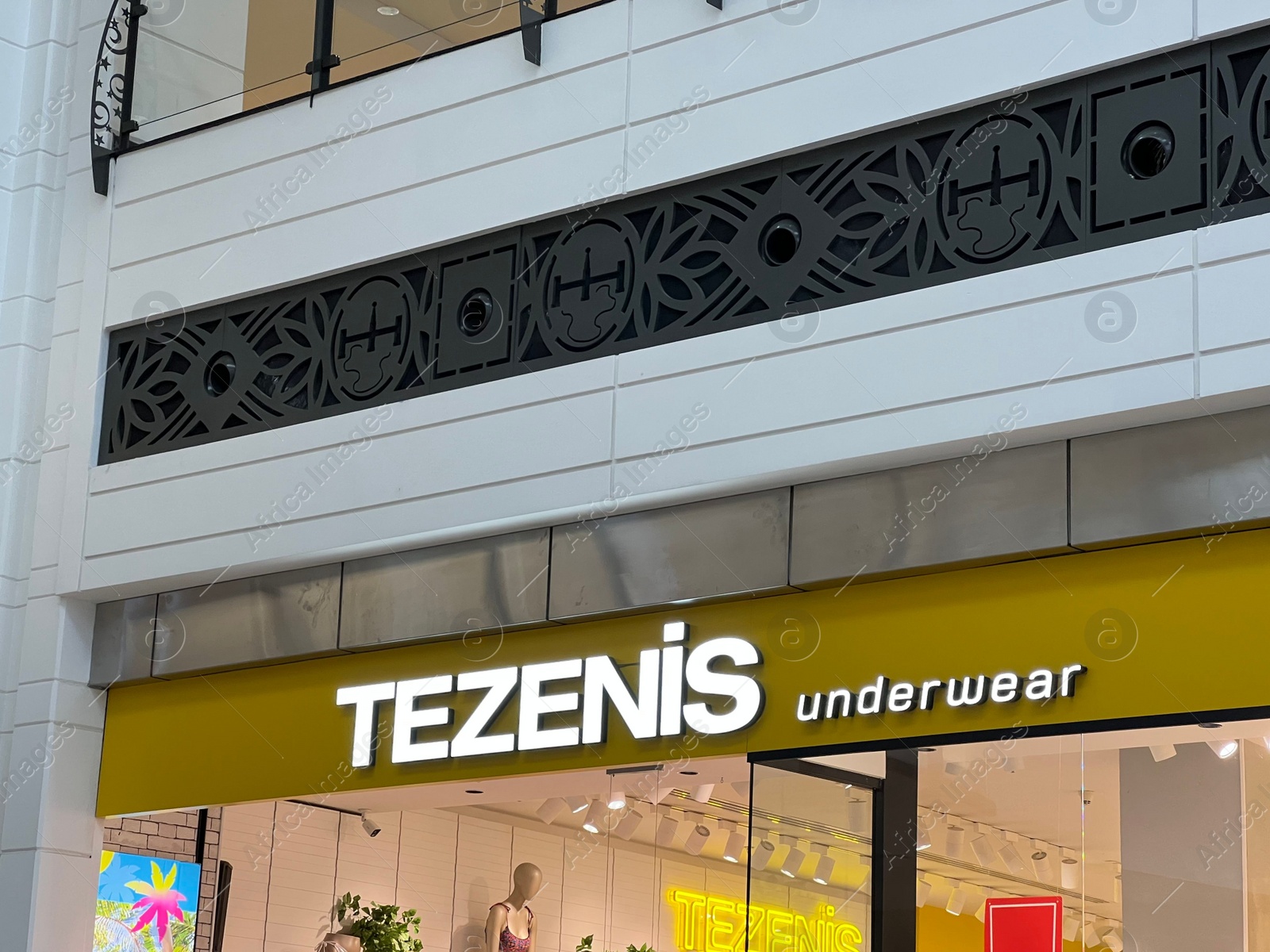 Photo of Poland, Warsaw - July 12, 2022: Official Tezenis underwear store in shopping mall