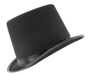 Black magician top hat isolated on white