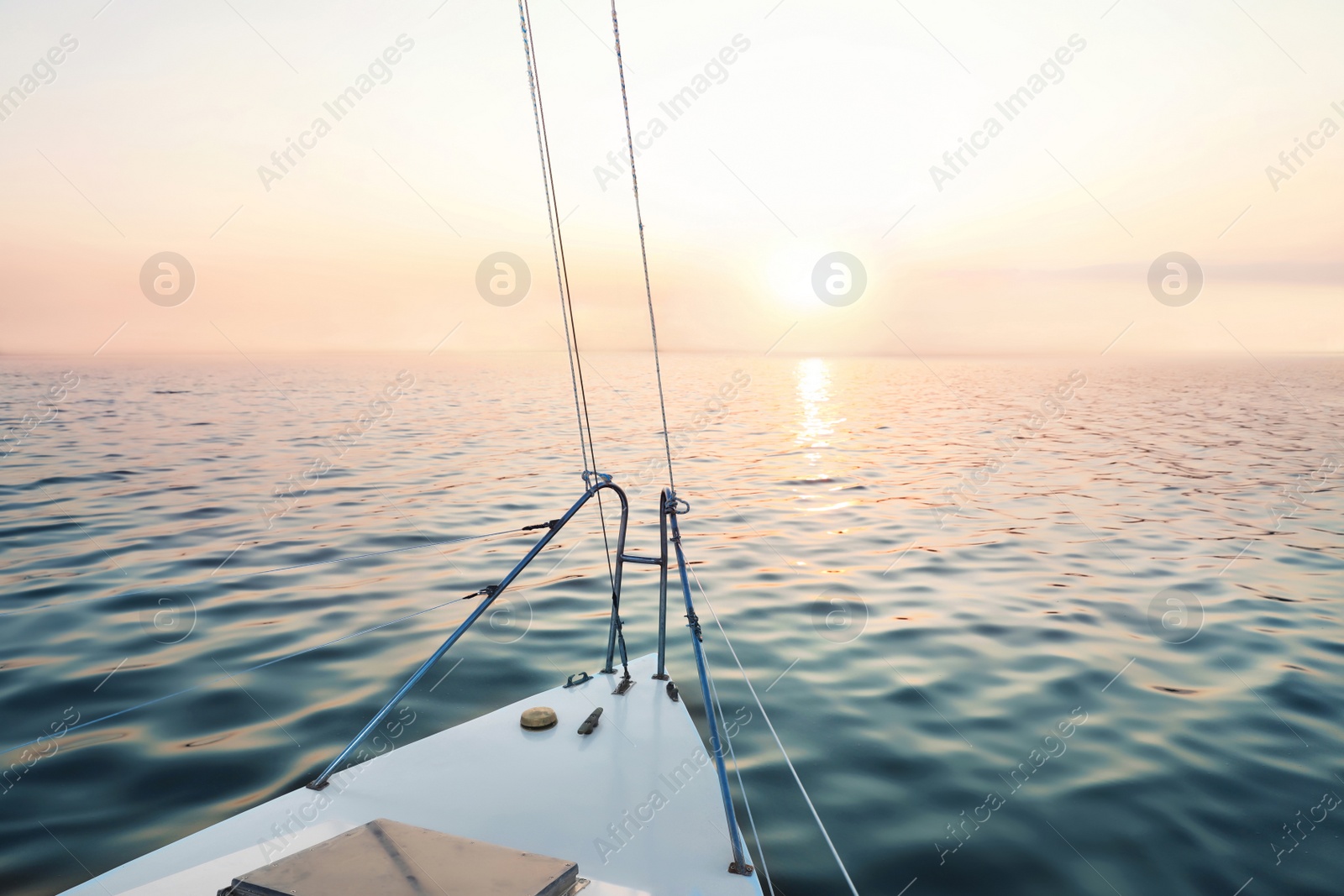 Photo of Beautiful view of sea sunset from yacht