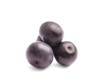 Photo of Fresh acai berries on white background