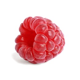 Photo of One fresh ripe raspberry isolated on white