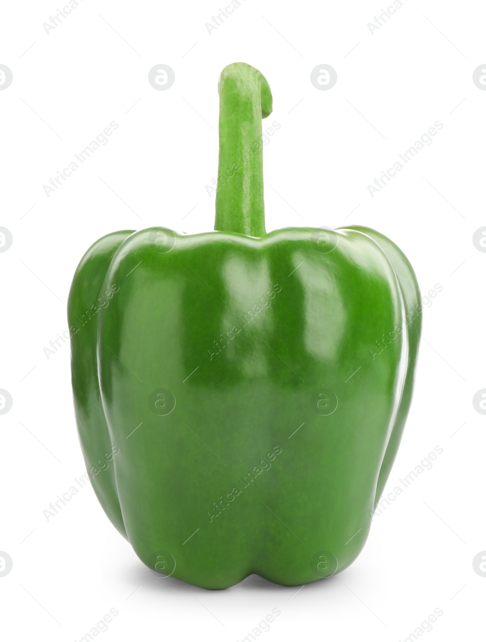 Photo of Ripe green bell pepper on white background