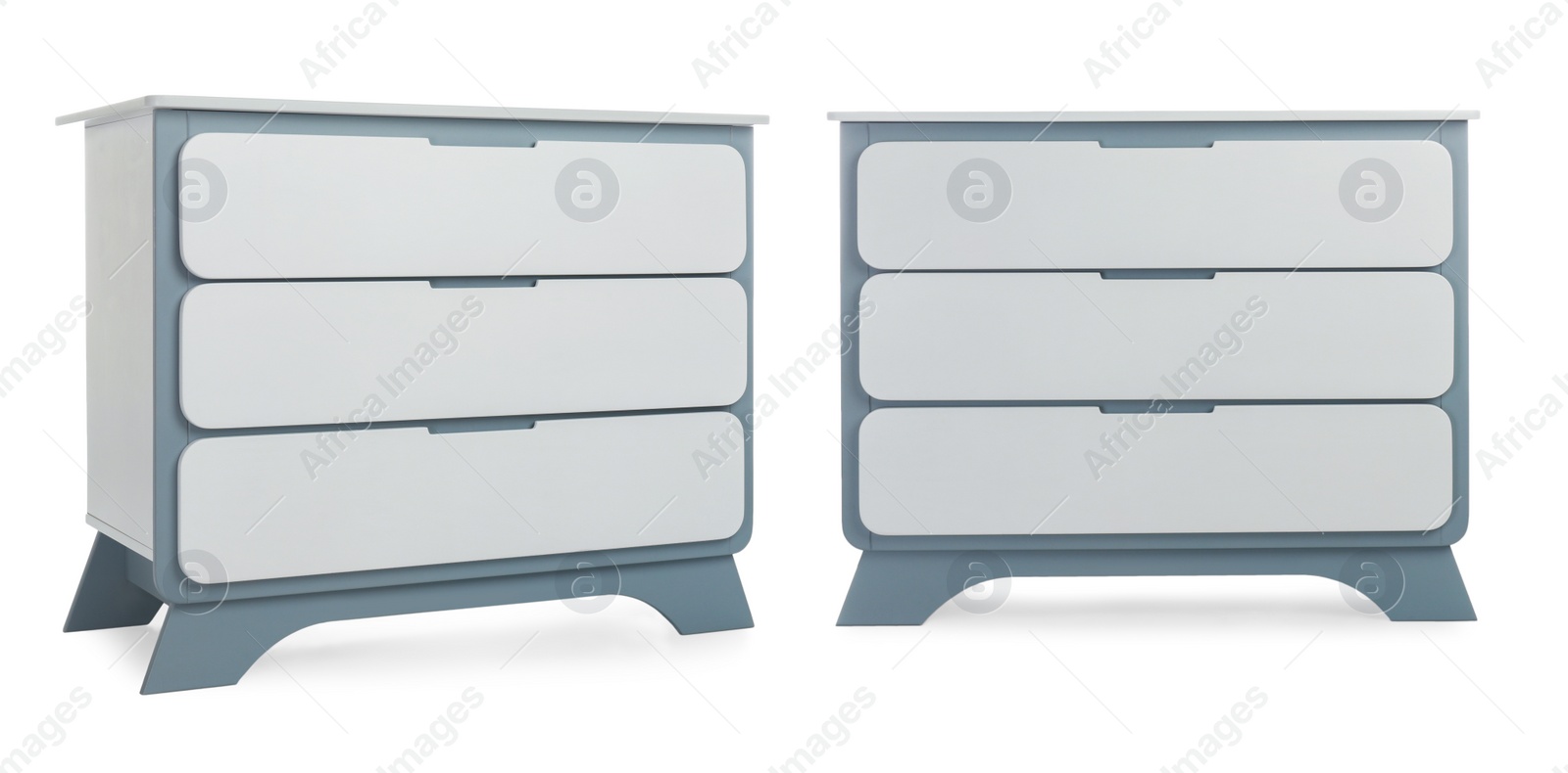 Image of Modern chests of drawers on white background