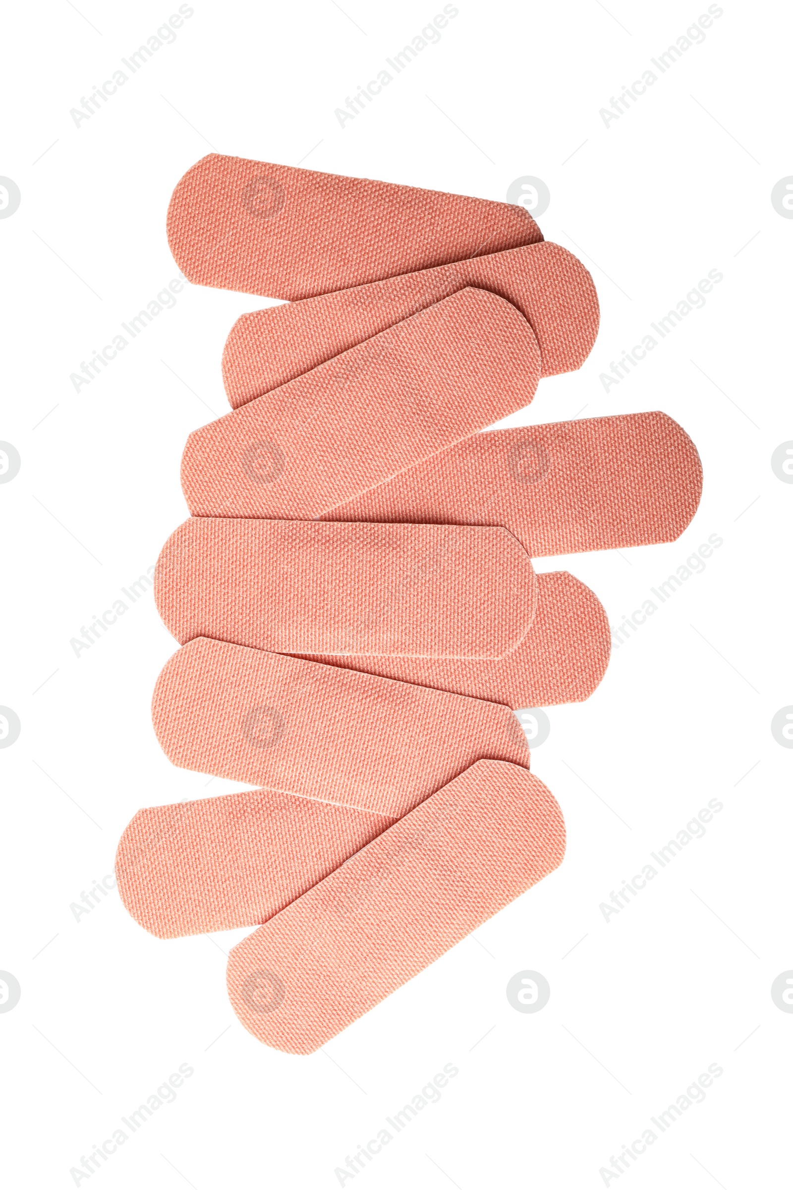 Medical sticking plasters isolated on white. First aid item Photo of Medical sticking plasters isolated on white. First aid item