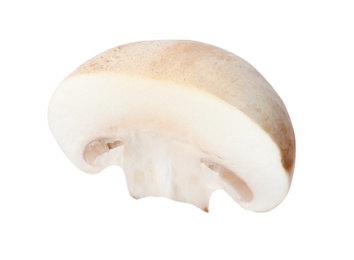 Piece of fresh mushroom on white background