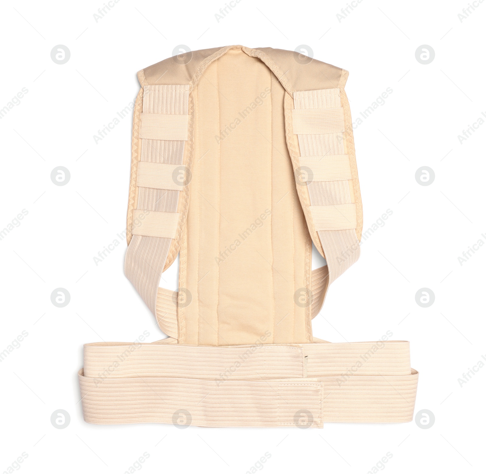 Photo of Beige posture corrector isolated on white, top view