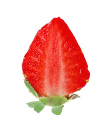 Photo of Piece of delicious ripe strawberry isolated on white