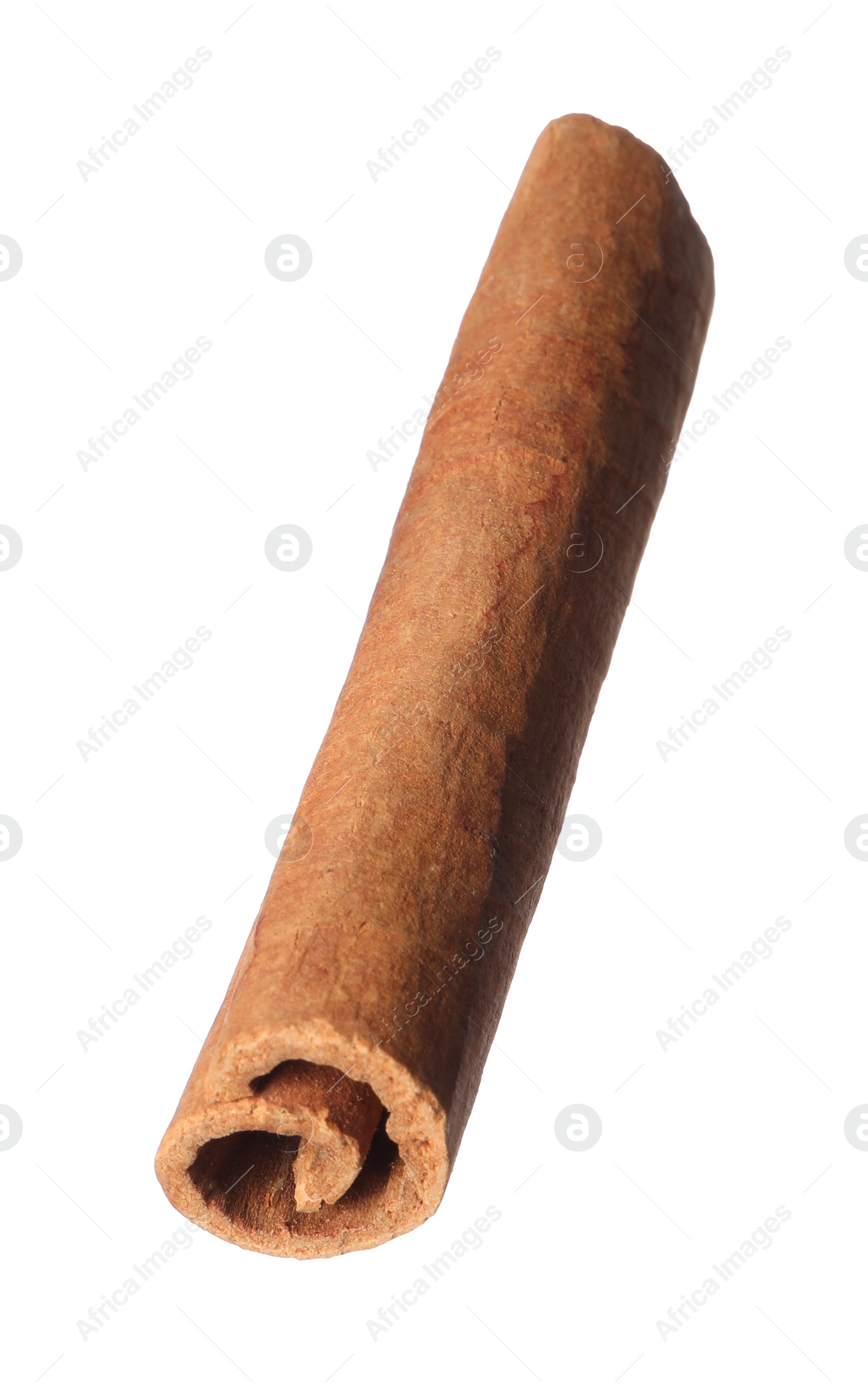 Photo of One aromatic cinnamon stick isolated on white