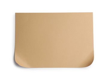 Photo of Sheet of brown paper on white background, top view
