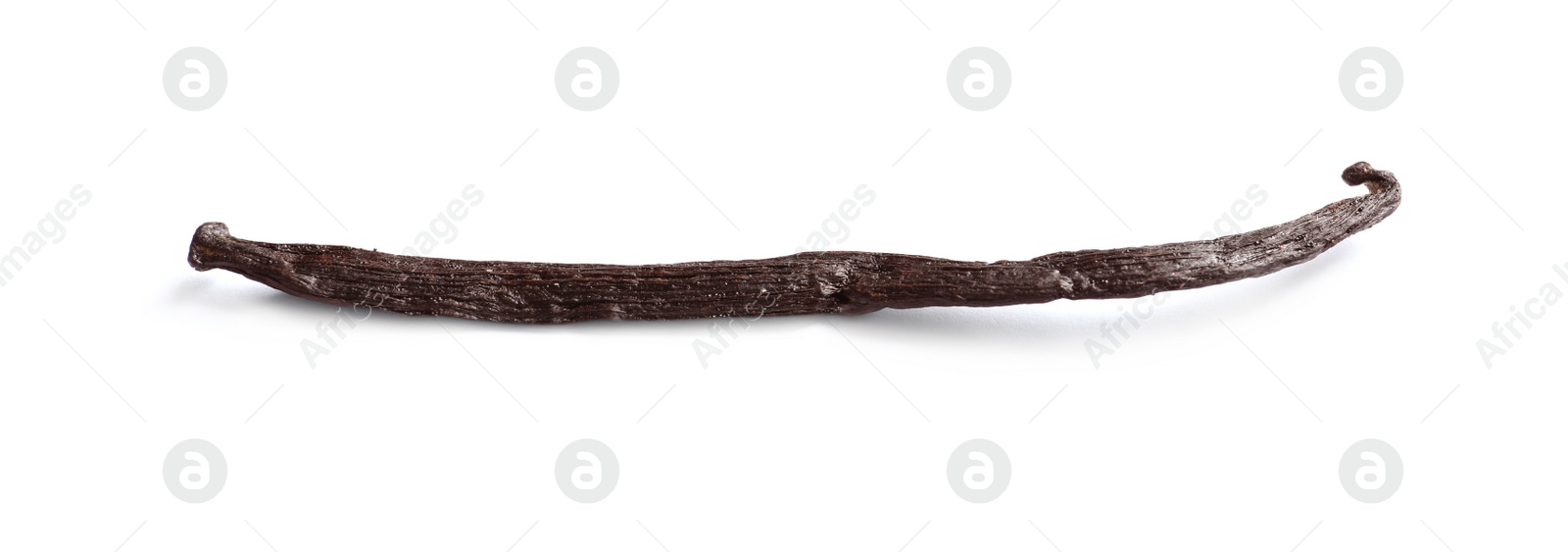 Photo of Aromatic vanilla stick on white background