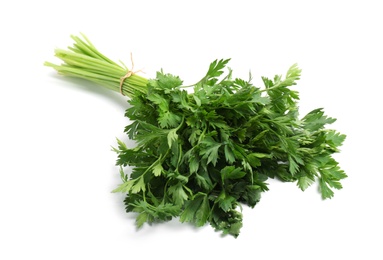 Photo of Bunch of fresh parsley isolated on white