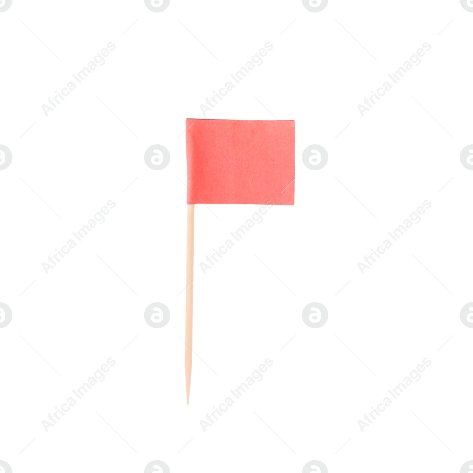 Photo of Small red paper flag isolated on white