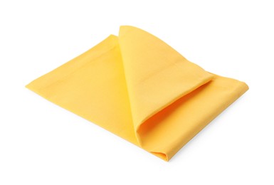 New clean yellow cloth napkin isolated on white