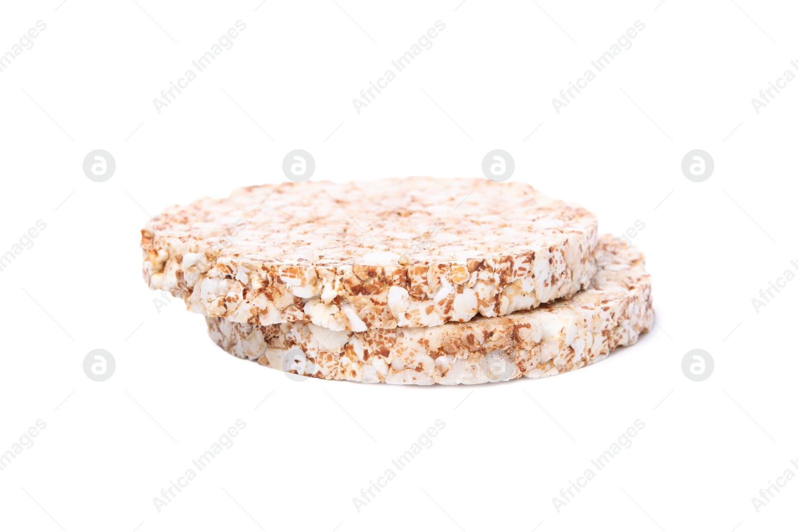 Photo of Fresh crunchy rice cakes isolated on white