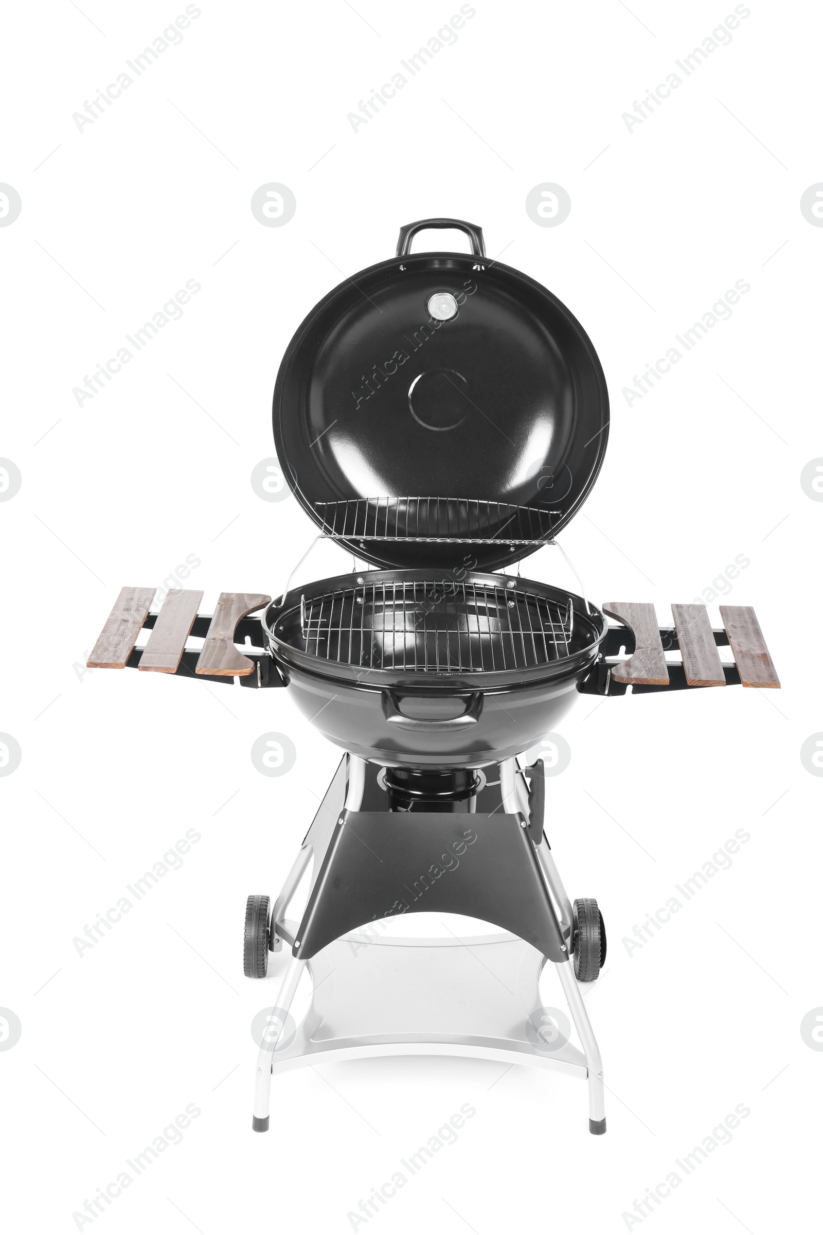 Photo of New modern barbecue grill on white background