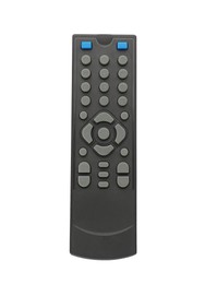 Photo of Modern tv remote control isolated on white, top view
