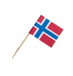 Photo of Small paper flag of Norway isolated on white
