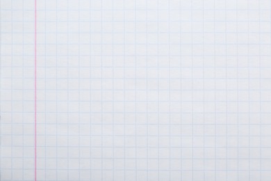 Photo of Checkered notebook sheet as background, top view