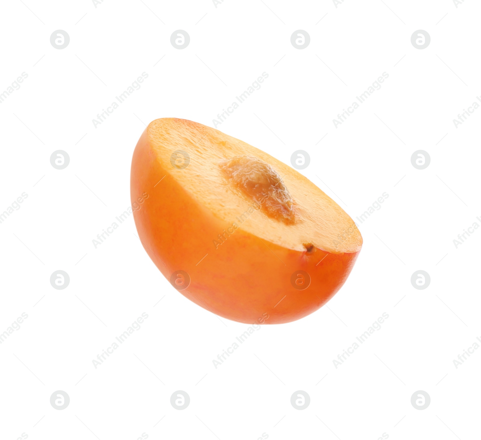 Photo of Half of ripe plum isolated on white